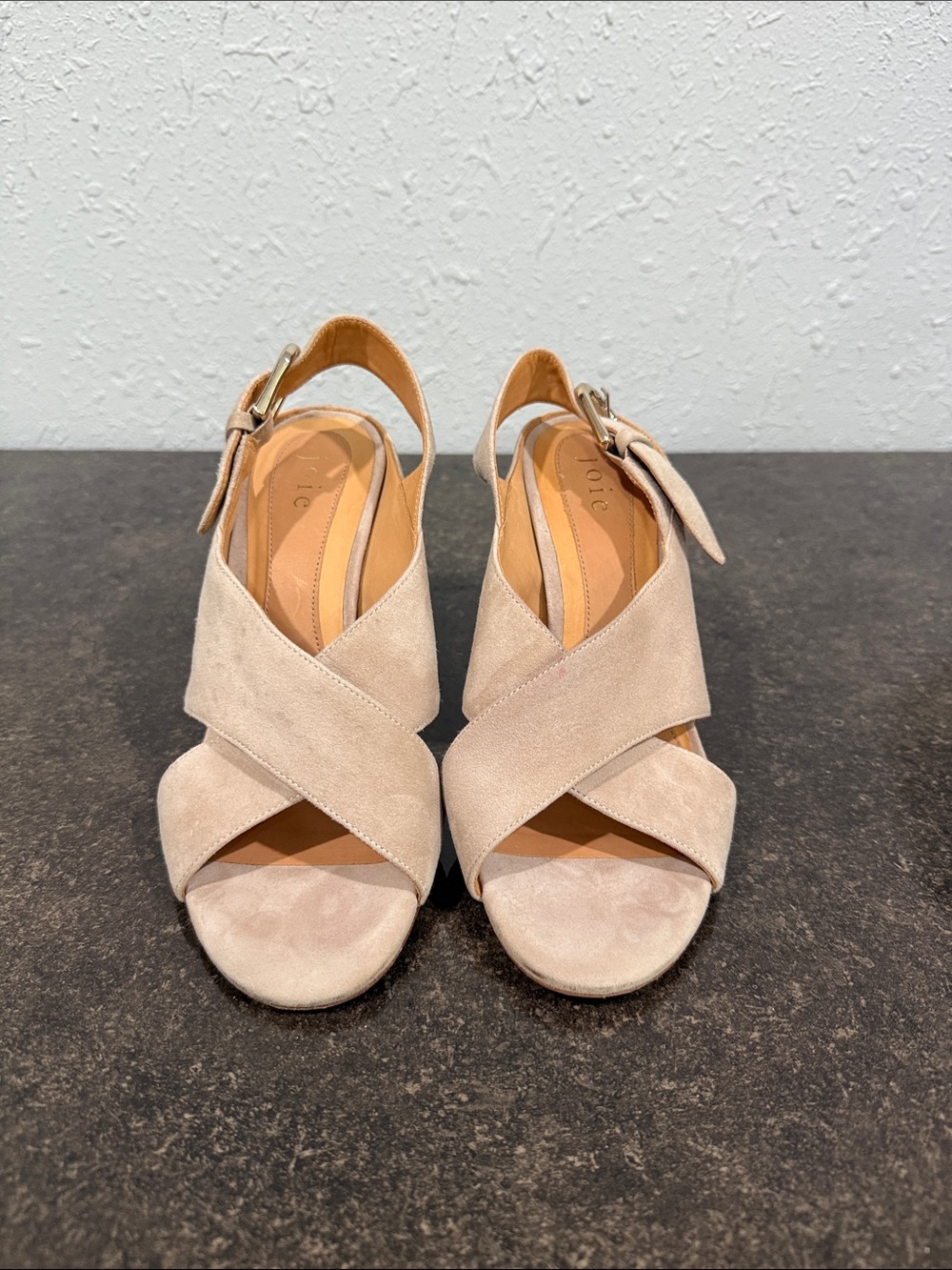 Joie Olesia Suede Block Heels Size 38 Dusty Rose - Picture 3 of 11